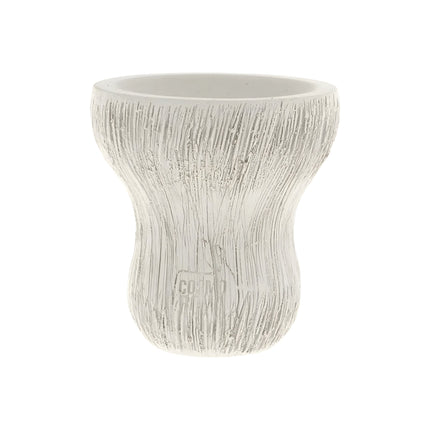 Side view of Groot White Turkish Hookah Bowl with textured design