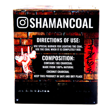 Shaman Fingers Coconut Charcoal packaging showing directions for use and composition details