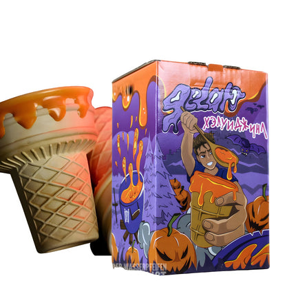 Werkbund Gelato Halloween Edition hookah bowl with themed packaging, showing pumpkin-coloured design
