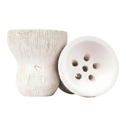 Set of Groot White Turkish Hookah Bowls highlighting textured design and craftsmanship