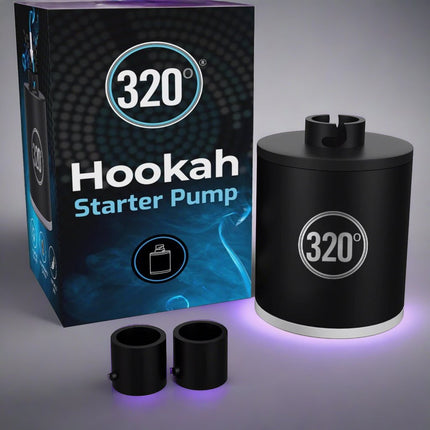 320° - 320º Hookah Shisha Electric Starter - LED Illuminated, Rechargeable, Compact Pump - The Premium Way