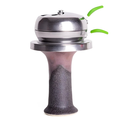 AOT Provost 3 Heat Controller placed on a hookah bowl, demonstrating its secure fit and ease of use.