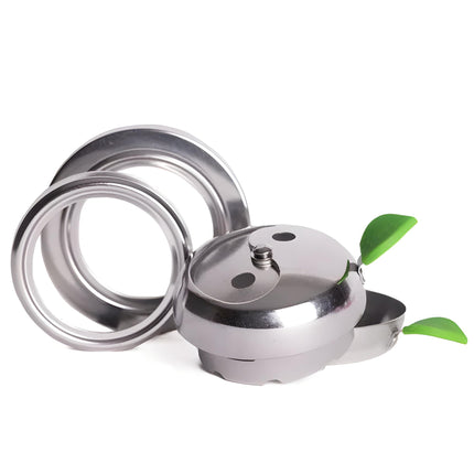 AOT Provost 3 Heat Controller with included adaptor rings, showcasing its universal fit feature for various bowl sizes.