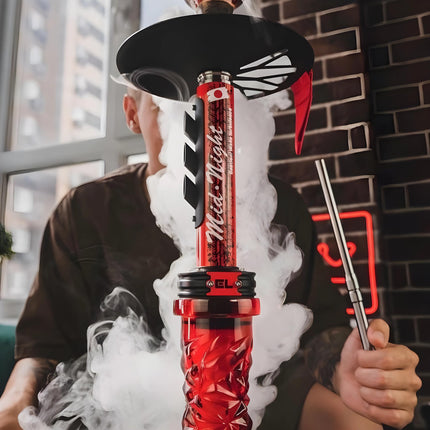 Lifestyle Image of EL BOMBER Midnight Elegance Hookah in Use