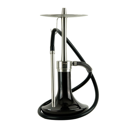 Oduman Infinity Hookah - Black Glass with Silver Body