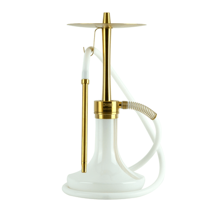 Oduman Infinity Hookah - White Glass with Gold Body Shisha | The Premium Way