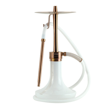 Oduman Infinity Hookah - White Glass with Bronze Body