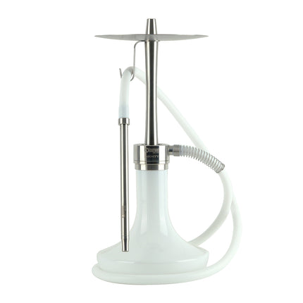 Oduman Infinity Hookah - White Glass with Silver Body