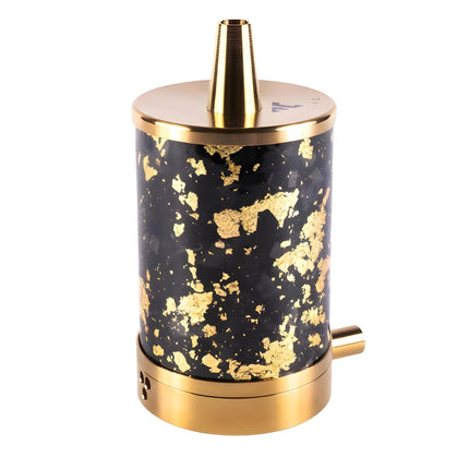 VYRO One Carbon Forged Gold Travel Shisha - Image 1 showcasing premium design and portability