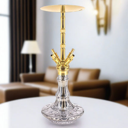 WD Hookah - WD Hookah G34G-24 - Multihose Stainless Steel Crystal Glass Shisha - The Premium Way